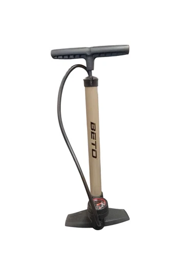 Beto Hochdruck-Standpumpe, Stahl, Dunkelsilber, mit Manometer und Softgriff