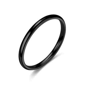 Authentic 2mm Stainless Steel Gold Plated Stackable Ring Wedding Band Women Girls 3-12