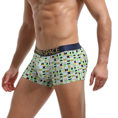 Ropa interior para hombre calzoncillos boxer cintura expuesta estampada verano pantalones de natación - Imagen 22 de 30