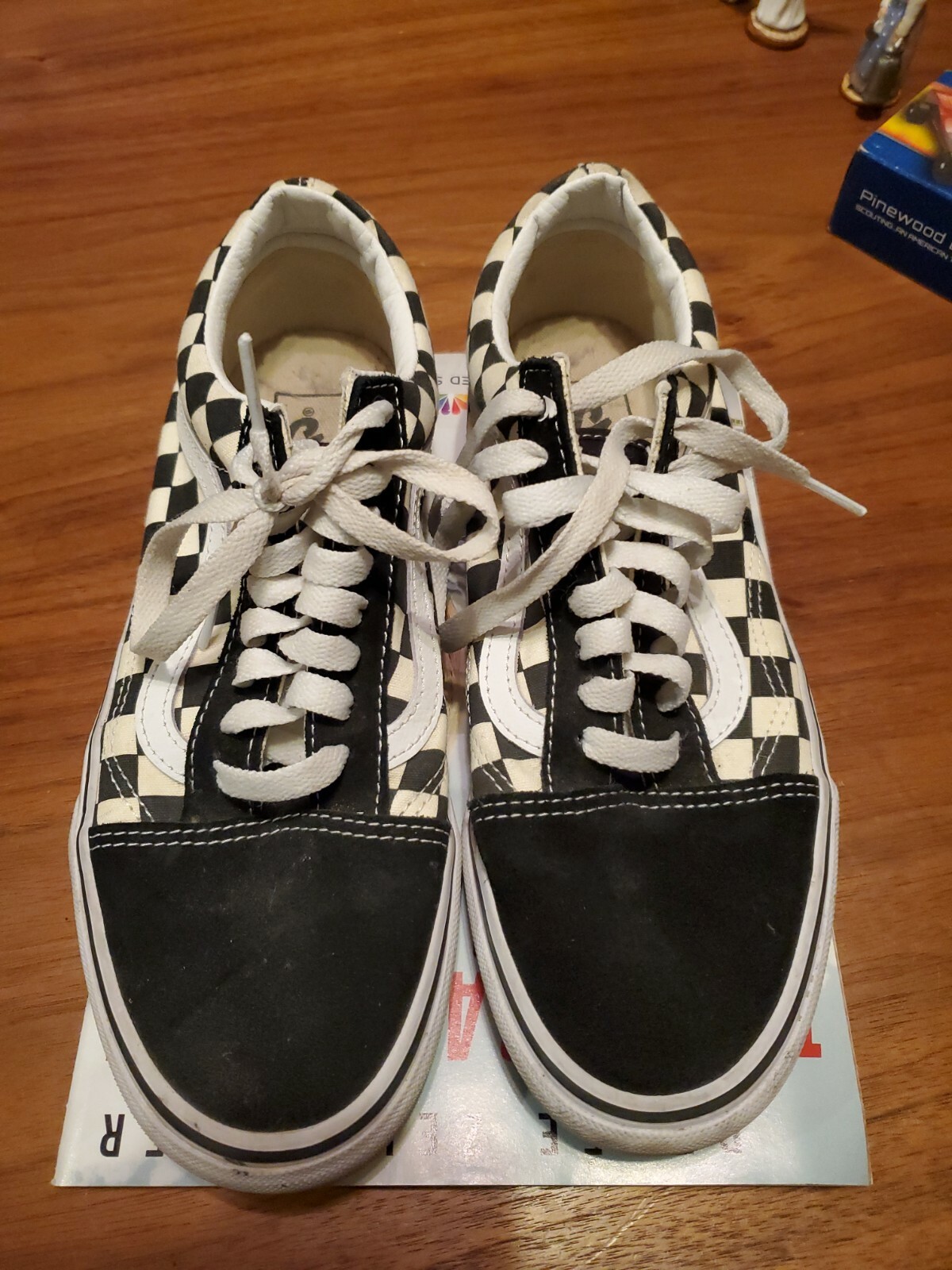 Vans Old Skool Checkerboard Black White Sneakers Men 7 Women 8.5 507698-image