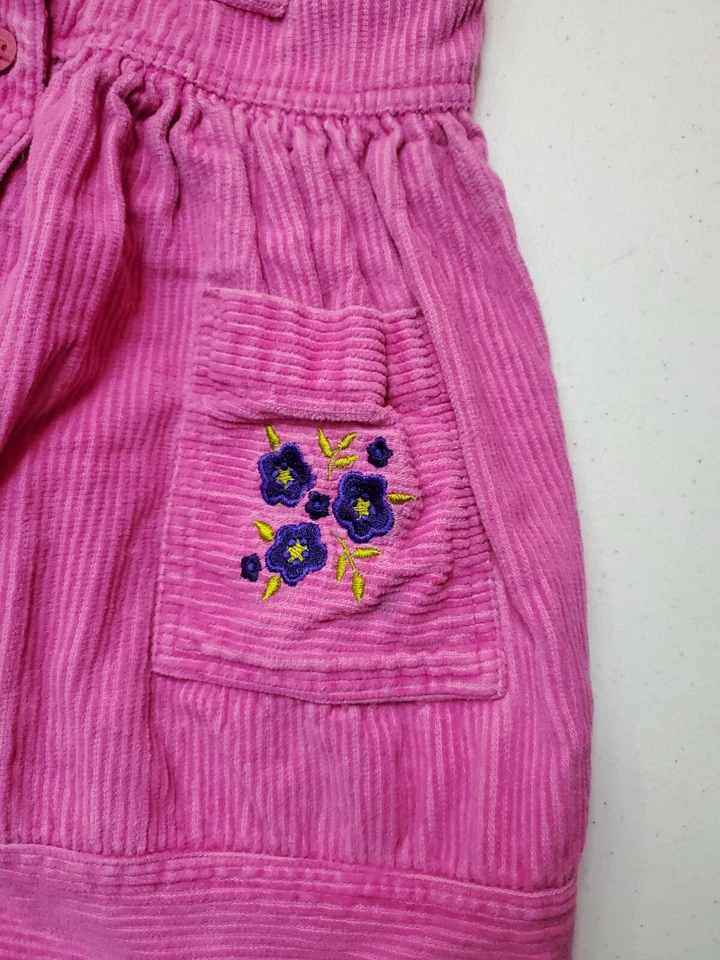 Vintage Route 66 Girls Size 6x Corduroy Over All Dress With Flowers pockets - Image 2 of 4