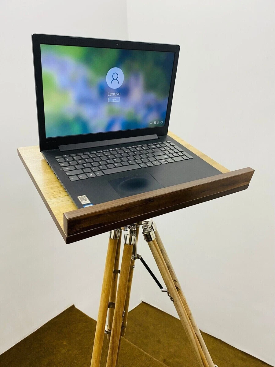 Standing desk with tripod Laptop height adjustable wooden table for your laptop