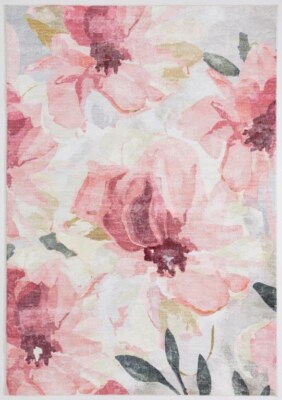 Veronique Floral Bohemian Textured Rug Floor Carpet Mat Modern Design ...