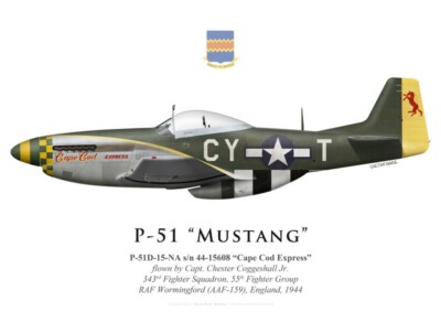 Print P-51D Mustang ''Cape Cod Express'', Capt. Coggeshall, 55. FG (von G. Marie)