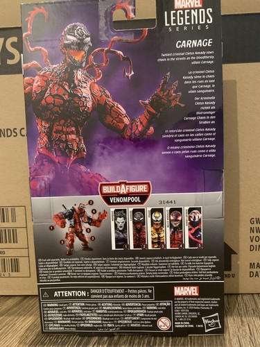 Marvel Legends 6” Scale Carnage Figure New In Stock Venompool Wave Baf Part Head - Picture 2 of 2