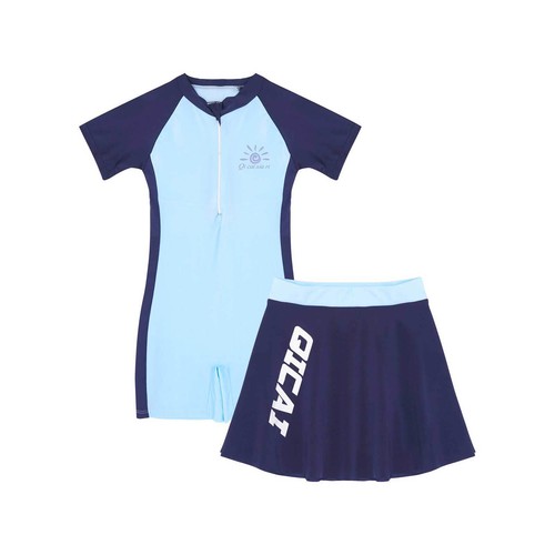 Kids Girls Swimsuits Sets Beachwear Outfit Front Zipper Short Swimming Jumpsuit - Picture 15 of 15