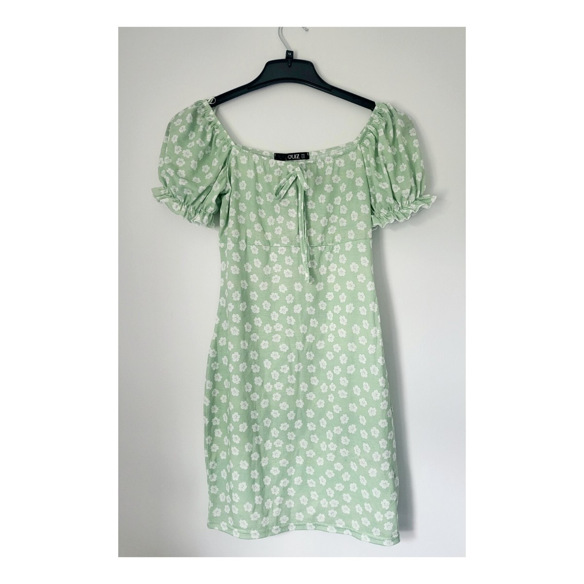 Quiz Mint Green Floral Mini Dress - Size 6 - Brand New | eBay UK