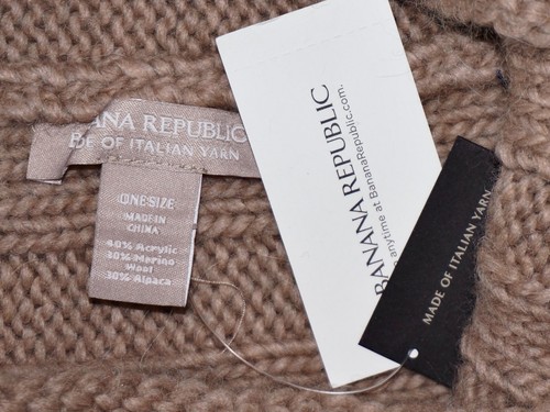 NWT BANANA REPUBLIC Beige Merino Wool & Alpaca Blend Snood Scarf - Picture 4 of 6