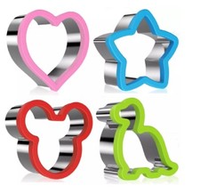 4  Piece Stainless Steel Cookie Cutter Set   Biscuit, Pastry  Sandwich Shapes