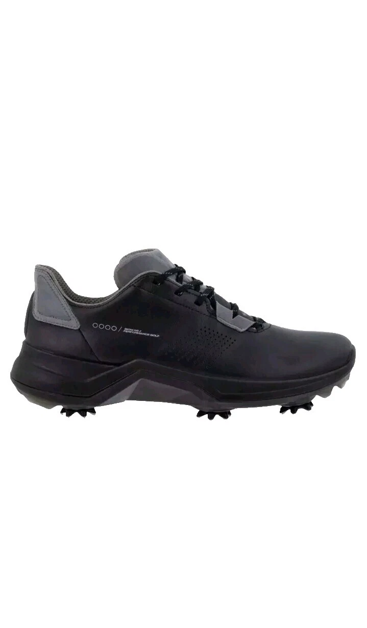 ECCO Leather Upper Black Golf Shoes for Men