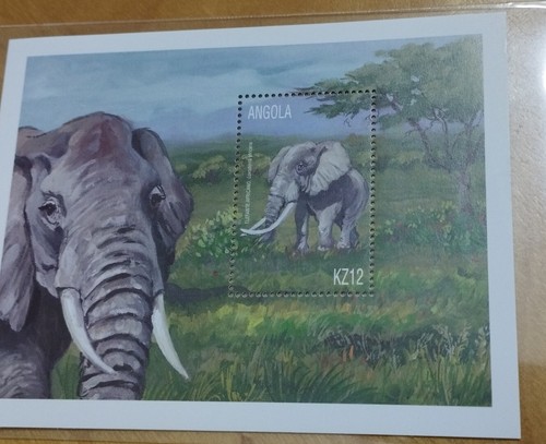 非洲安哥拉大象邮票 Africa Angola Elephant Gajah Miniature Stamp MS Mint - Picture 3 of 8