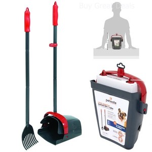 Dog Pet Poop Remover Waste Cleaner Large Bin Pick Up Pooper Scooper Rake Shovel