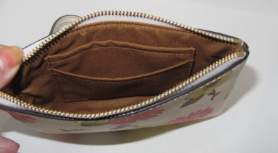 Coach New CH647 Floral Cluster Print Zip Wristlet Chalk