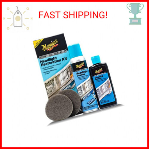 Meguiar's Two Step Headlight Restoration Kit, Headlight Cleaner Restores Clear C