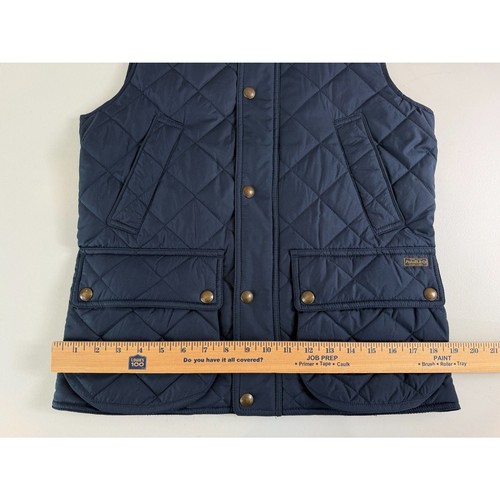 Polo Ralph Lauren Men's Quilted Vest Navy Blue Zip Up Snap Corduroy Trim Size S - Picture 10 of 12