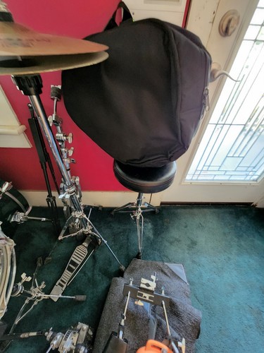 Premier XPK 5-Piece Birch Drum Set in Natural Teal w/Cymbals, +Many Extras - Picture 9 of 23