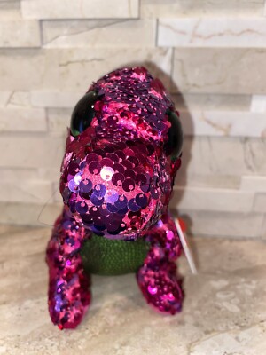TY Beanie Boos Stompy the Dinosaur with Reversible Sequins