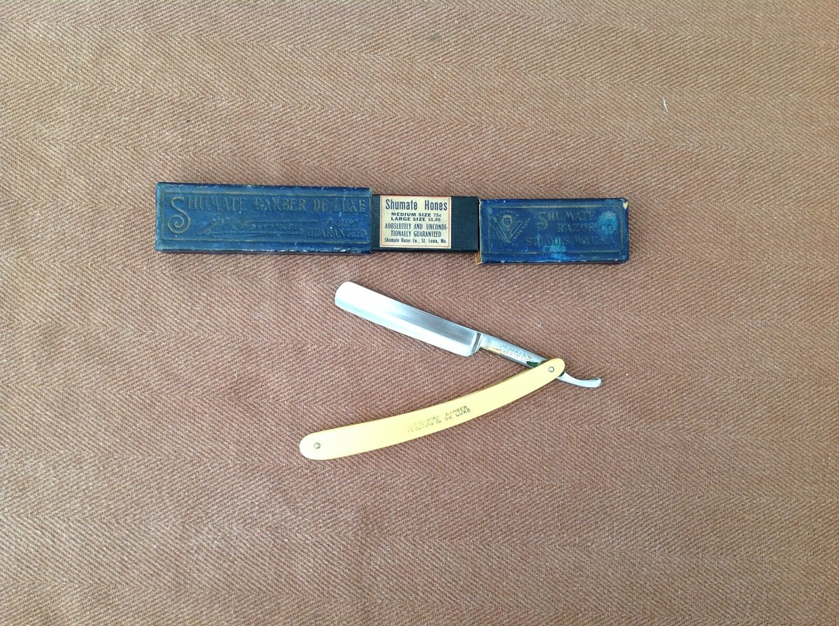 shamale Shumate Barber De Luxe Straight Razor, Fancy Scales in Original Box | eBay