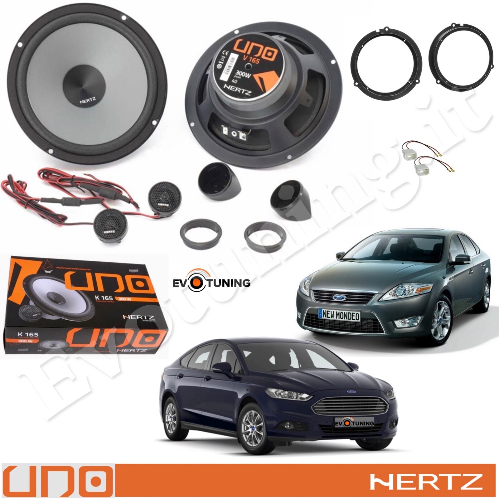 Hertz K 165 Kit Casse Anteriori Ford Mondeo 2007-2019 Audio 300W