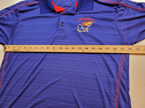 Kansas Jayhawks Polo Shirt Mens Medium Blue NCAA Mens - Picture 8 of 9