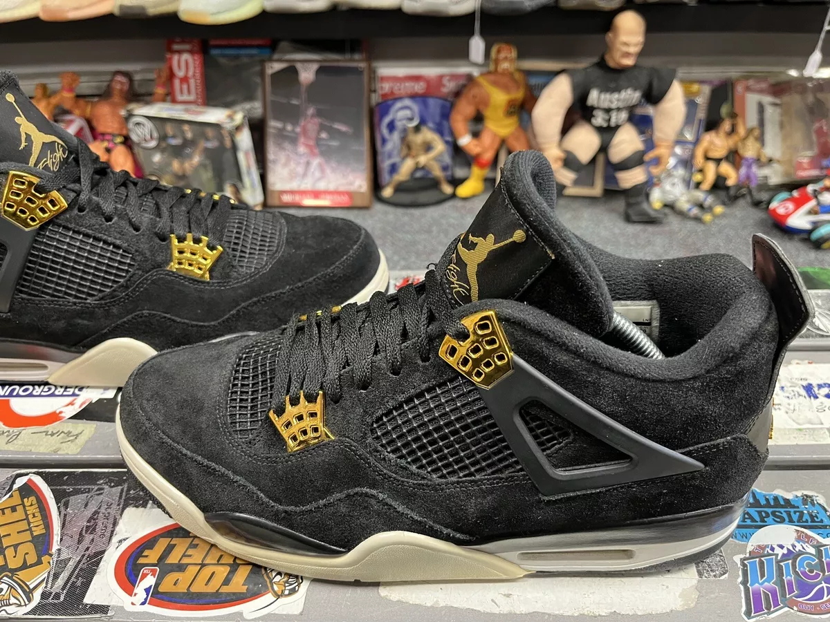 Retro jordan 4 shop black and gold