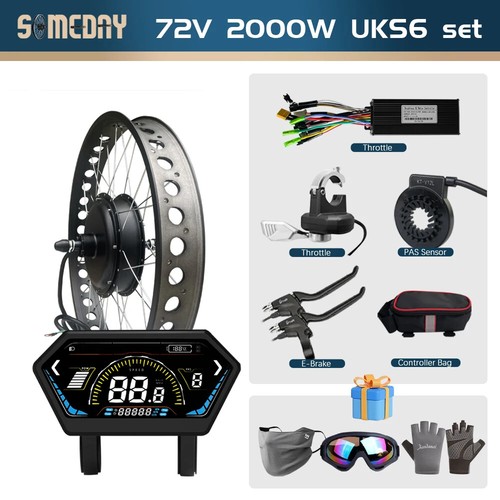 72V 2000W Fat E-Bike Kit 20/24/26'' Brushless Hub Motor Snow Conversion Kit - Picture 19 of 21
