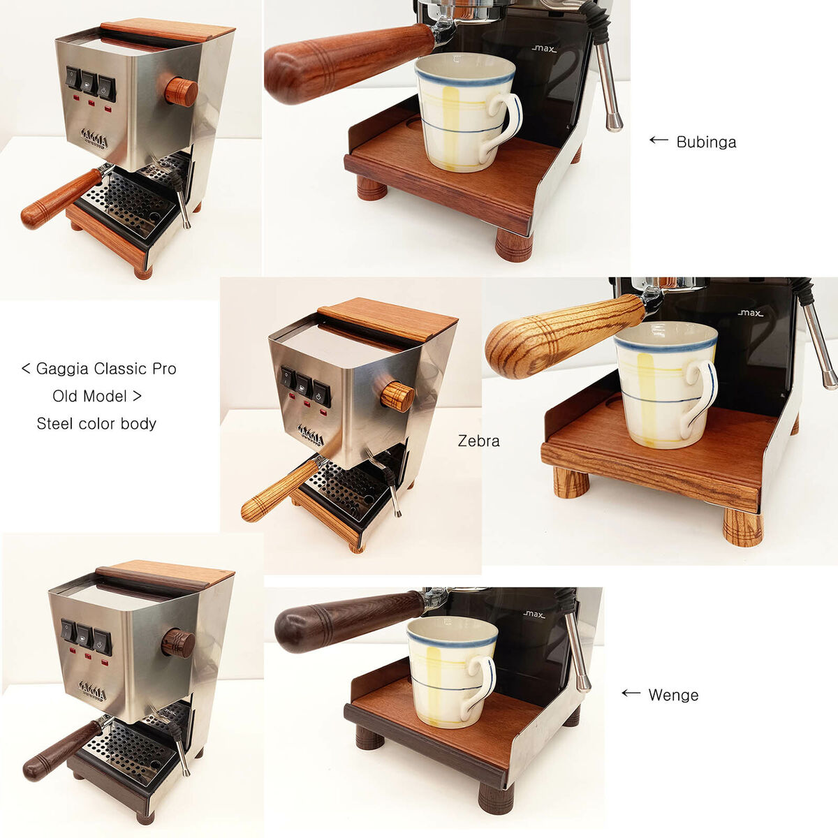Gaggia Classic Pro Evo pro coffee machine wood custom FULL Gaggia Classic Pro Evo pro coffee machine wood custom FULL