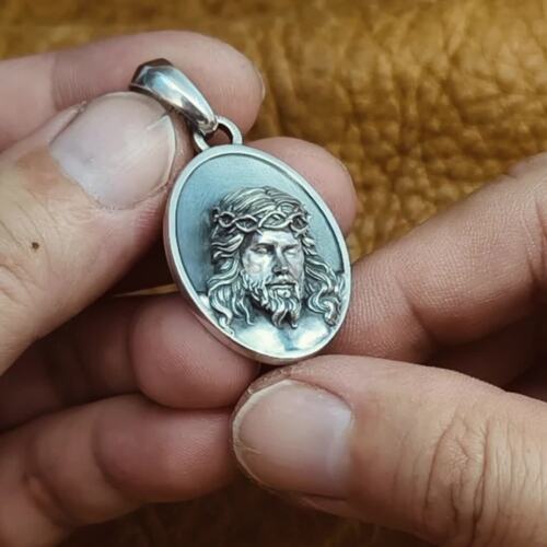 Suffering Jesus Christ Pendant 925 Sterling Silver Charms Belief Jewelry TA448D - Video 1 of 1
