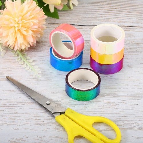 12pcs 15mmx5m Holographic Tape Adhesive Metallic Foil Masking Sticker, Yellow - Picture 5 of 5
