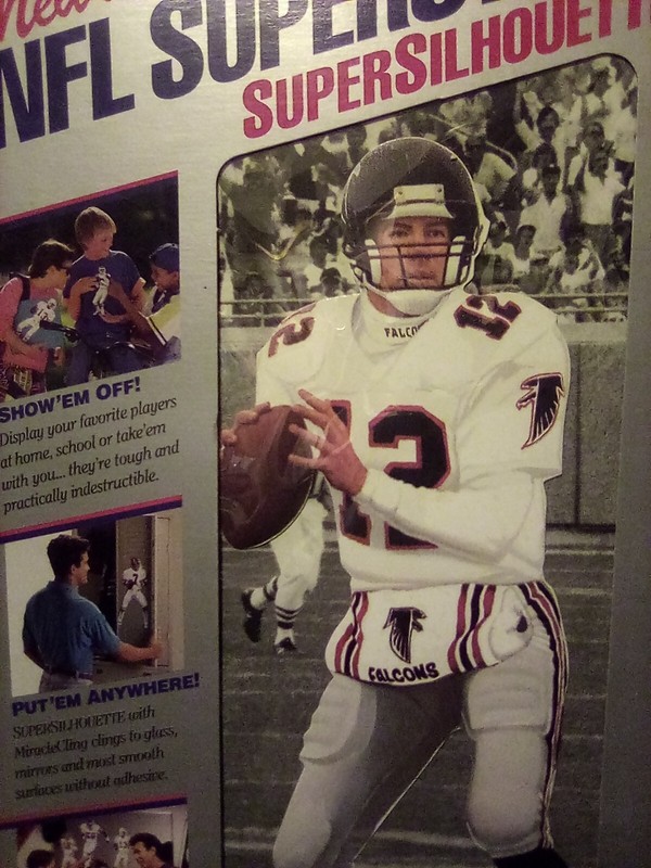 NFL wall cling 1991 Chris Miller Atlanta Falcons QB reusable RARE!