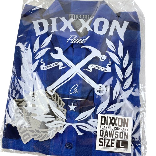 Camisa Azul Manga Larga Dixxon Franela "Dawson" Para Hombre GRANDE Agotada Nueva En Bolsa - Imagen 1 de 6