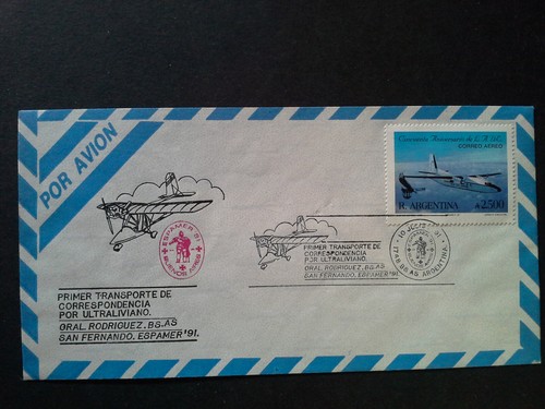 ESPAMER 91, Sobre Volado por Ultraligero, Buenos Aires Fokker F27, M 2040 Y A156