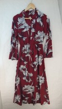 Womens  Dress Long Size 8  Sleeve Long Casual Color Red with white flowers