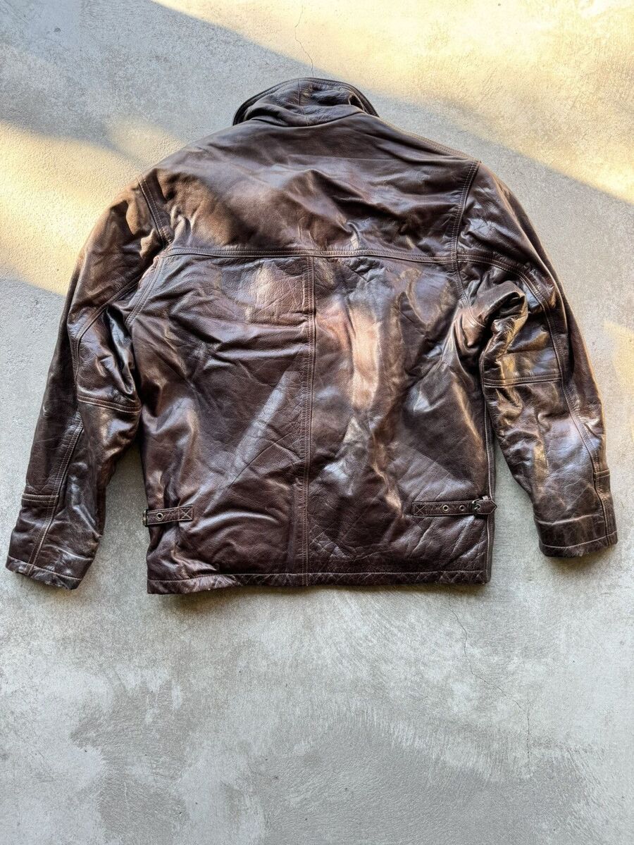 Vintage Genuine Real Leather Jacket High Quality Rock Punk Vintage Genuine Real Leather Jacket High Quality Rock Punk