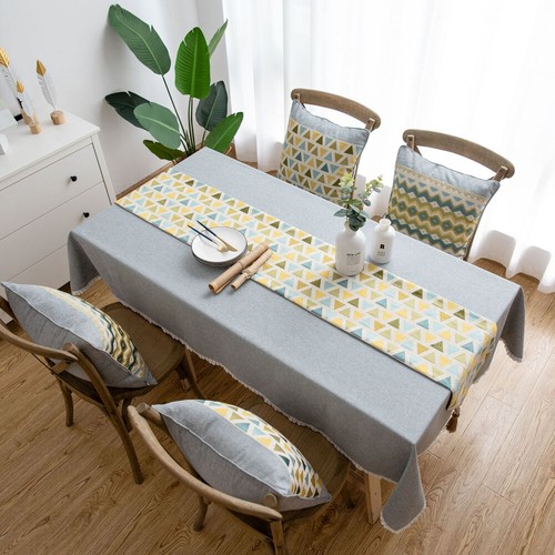 Luxury Print Formal Table Runner Bed Flag Tablecloth Rectangle Home Decor Tassel - Picture 4 of 35