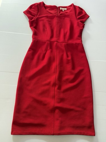 Diana Ferrari Red Pencil Dress Size 10 Short Cap Sleeve Party Wedding Workwear
