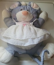 Vintage 1987 Puffalumps Fisher Price Grey Mouse Plush
