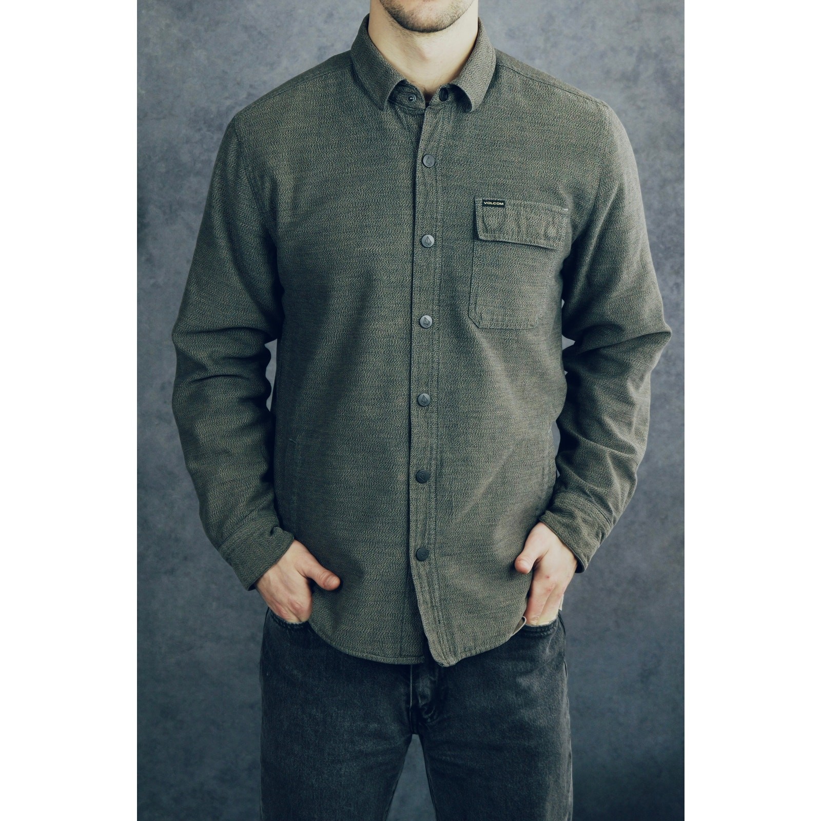 Dark Green Button-up Jacket | Volcom - image 2