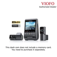 Viofo A329S 3CH Dash Cam, 4K Front, 2K Rear, 210° Cabin, HDR, Wi-Fi