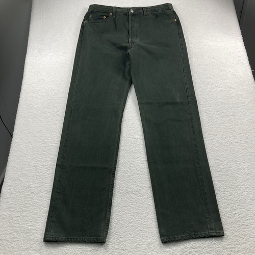 Vintage Levis 501 Jeans Herren 36x34 Forest Green 1994 Denim Button Fly Made In USA - Bild 4 von 10