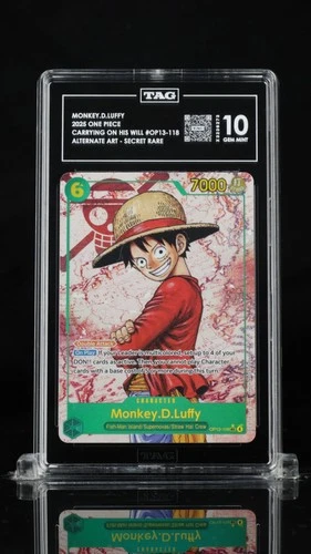 2025 One Piece Carrying On His Will Monkey D Luffy Alt Art #OP13-118 PSA 10