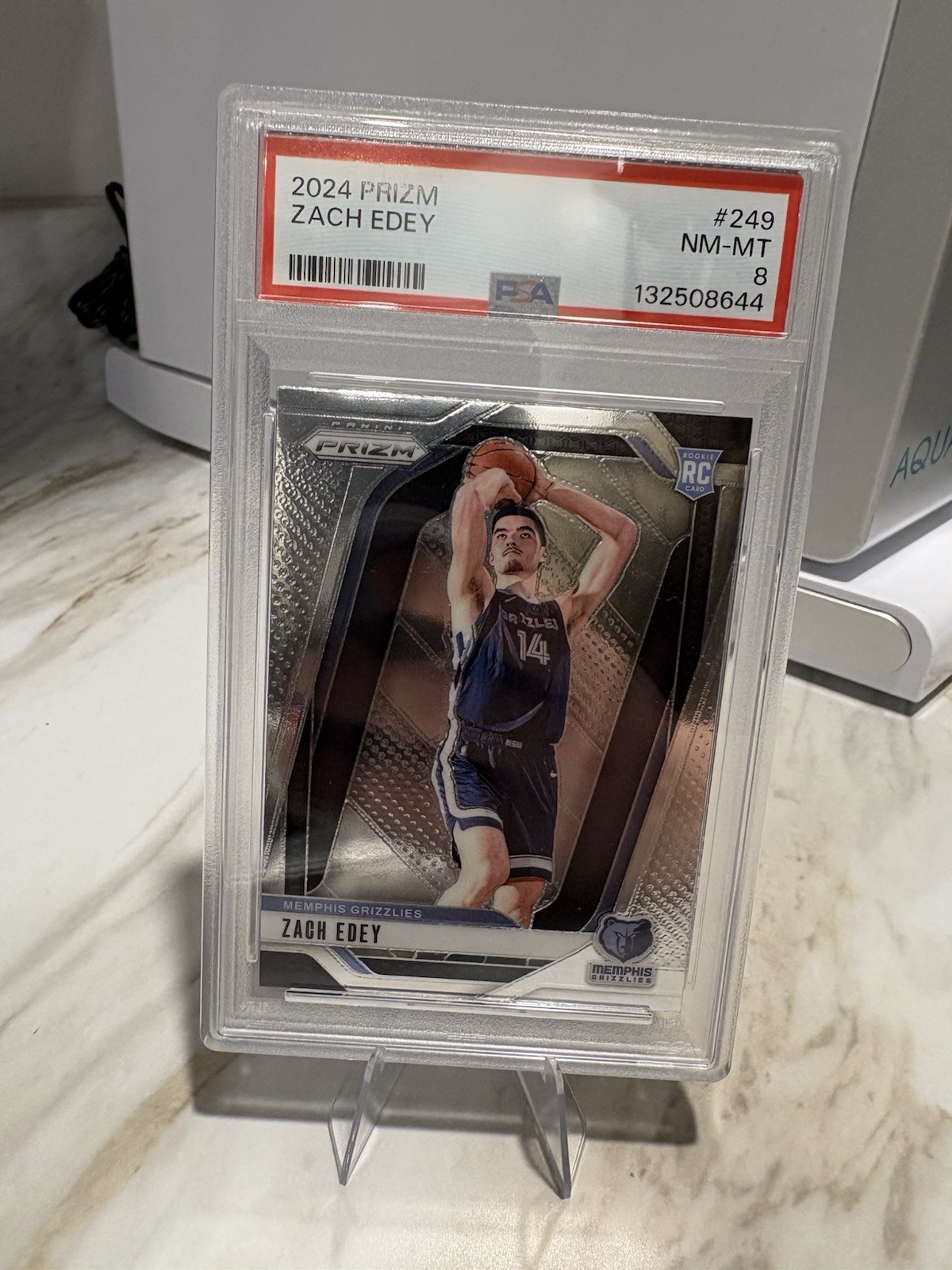 2024-25 Panini Prizm Zach Edey #249 (RC) PSA 8 Memphis Grizzlies