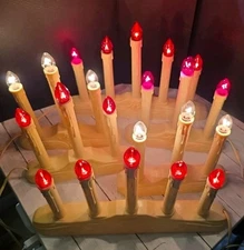 VTG 5 & 3 Light Electric Candolier Candle Christmas Candelabra Lot Of 6 W/Bulbs