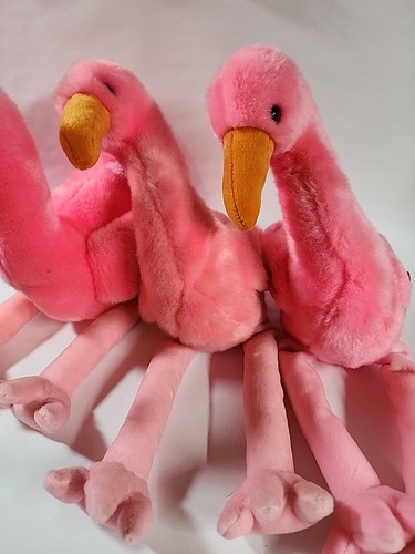 Ty Beanie Buddies Pinky Pink Flamingo 11" Plush Stuffed Animal Toy 1998 - Picture 3 of 9