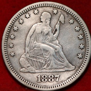 1887 Philadelphia Mint Silver Seated Liberty Quarter