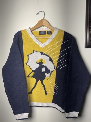 Vintage 1992 Eagle's Eye Morton Salt Girl Hand Knit Pullover Sweater EUC Size L