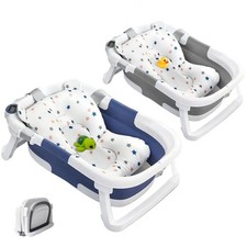 Foldable Baby Bath Tub Shower Bath Tub With Pad Portable Bathtub