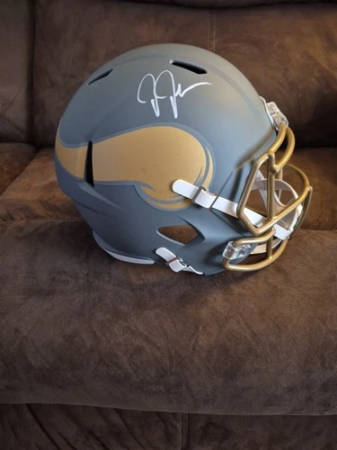 Justin Jefferson Autographed Replica Helmet.