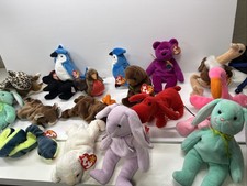 HUGE LOT Of Beanie Babies 18 TAGS attached many animals RARE Ty