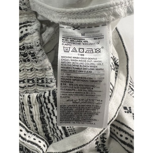 OLD NAVY Romper Jumpsuit Linen-Blend Geometric-Stripe White & Black M NEW - Picture 13 of 13